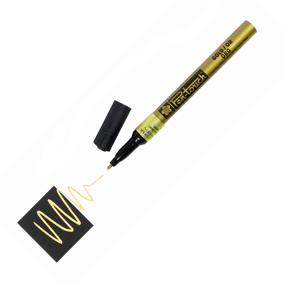 41301 Sakura Pen-Touch Paint Marker, Fine 1.0mm, Metallic Gold, Pack of 2