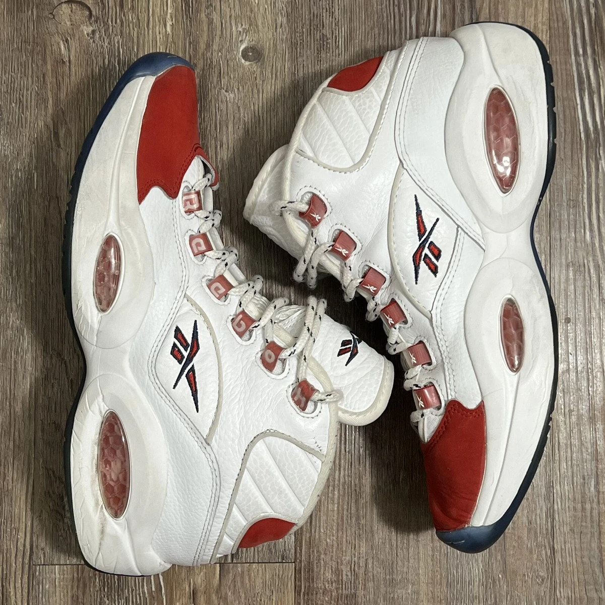 Reebok Question Mid Allen Iverson Red Toe 25th Anniversary FY1018 Size 8 9.5W