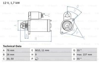 Bosch 0 986 022 010 Starter For BMW