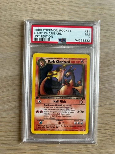 2000 Pokemon Team Rocket 21 1st Edition Dark Charizard Non-Holo PSA 7 NM