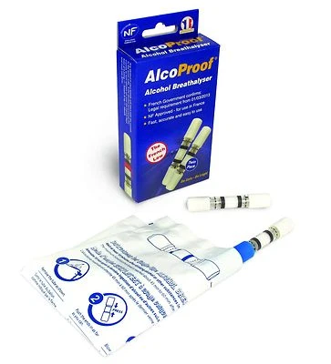 Alcoproof Alcohol Breathalyser Tester Twin Pack Legal French Long Expiry Date