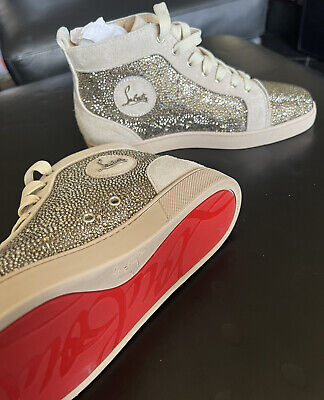 Christian Louboutin Red Suede Galaxtitude High Top Sneakers Size