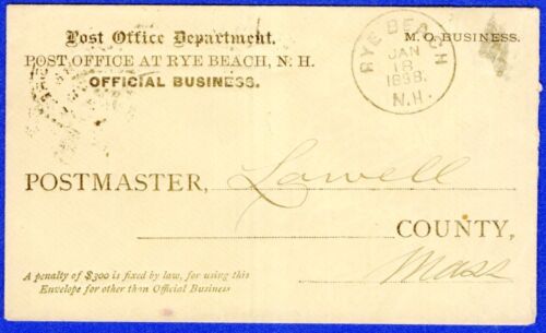 USA, 1898, COUVERTURE OFFICIELLE, RYE BEACH, N.H - Photo 1/2