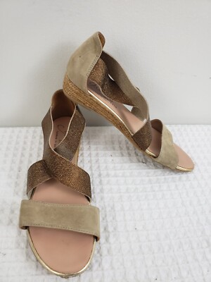 GAIMO HANDMADE WEDGE WOMENS SANDALS SIZE 40 SUEDE LEATHER MADE IN SPAIN