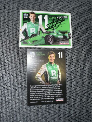 Carte à collectionner signée Marcus Armstrong 500 Indianapolis voiture indy 2024 héros promotionnel - Photo 1 sur 1
