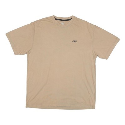 Reebok Herren Beige XL T-Shirt Kurzarm Rundhals Baumwollmischung Freizeitkleidung