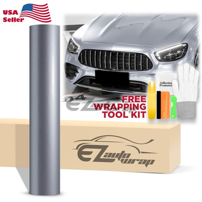 #ad High Gloss Silver Glossy Car Vinyl Wrap Sticker Decal Sheet Film DIY Air Release $360.00