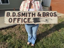 Early Antique Hand Painted Trade Sign 1800s 1900s Smith Brothers Pulaski VA