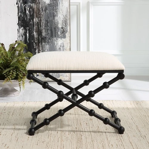 Uttermost 23782 Iron 24"W Iron Accent Stool - Black - Picture 5 of 6