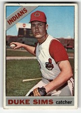1966 Topps Duke Sims #169 Cleveland Indians ROOKIE FILLER CARD. rookie card picture