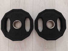 Mirafit 2 x 5kg Rubber Hex Olympic Weight Plates 2" Weights Lifting Discs