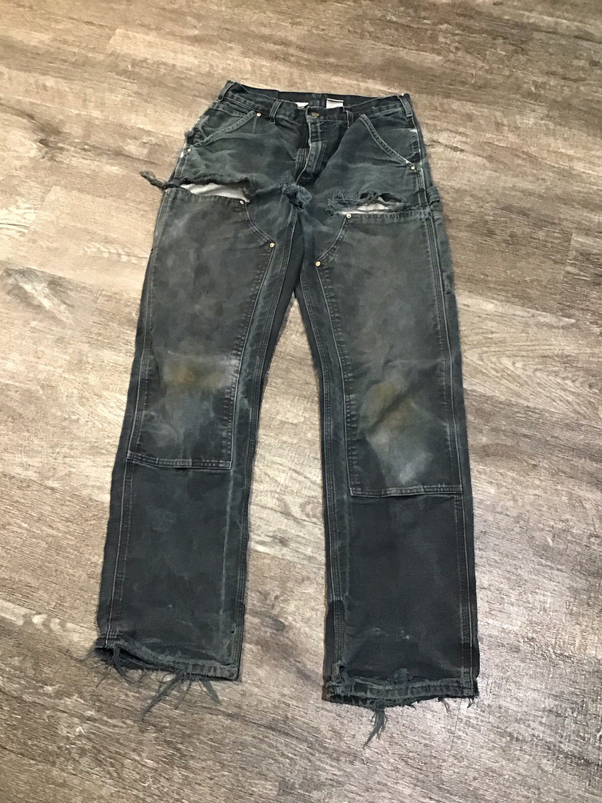 Lote-417-Vintage Carhartt Doble Rodilla Hecho en EE. UU. Para Hombres Talla 30X32