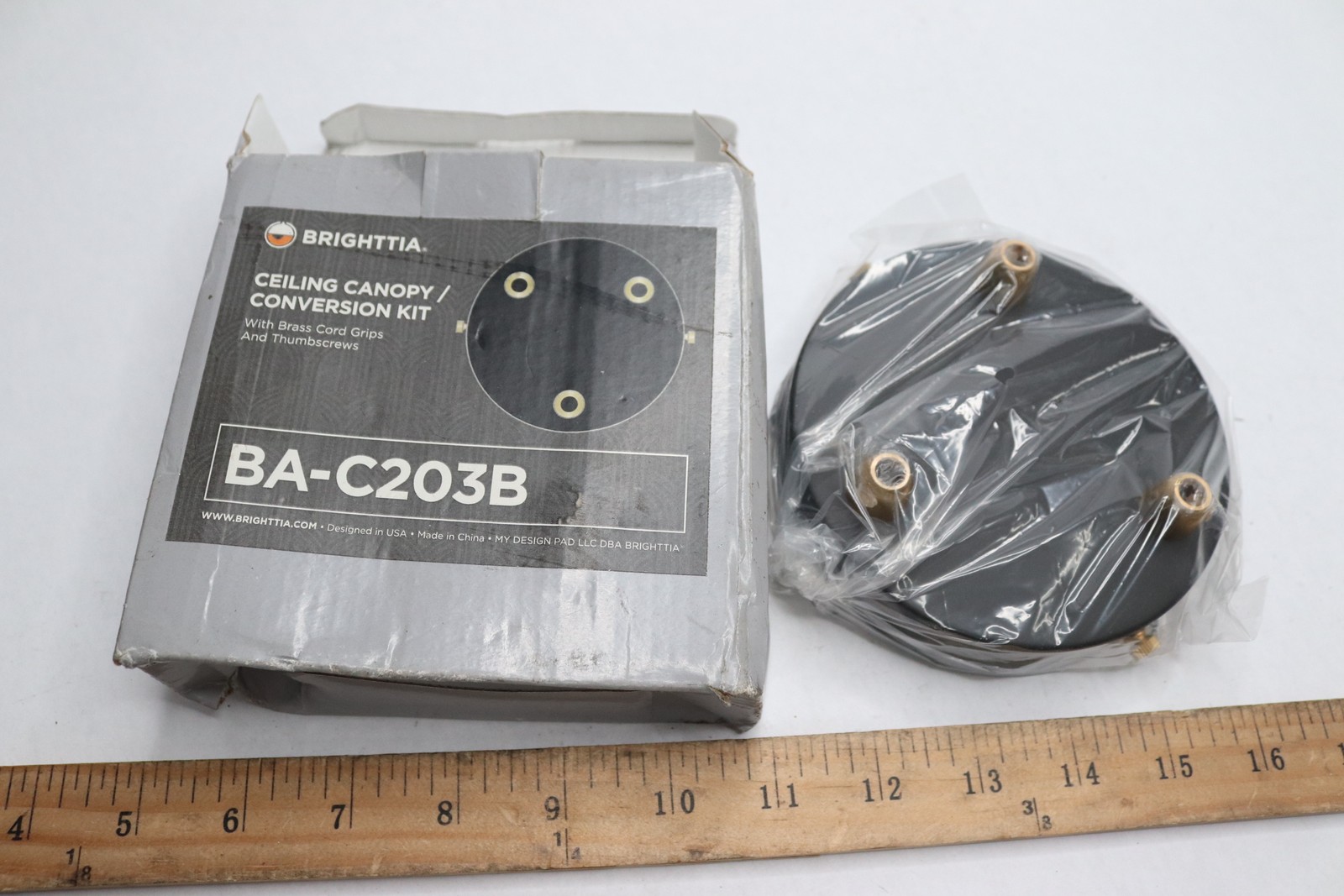 W/ Brass Cord Grip Conversion Kit Black 4.7"