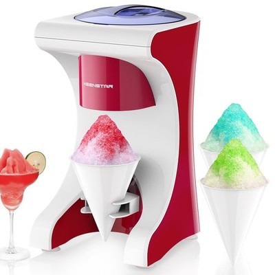 Snow Cone Shaved Ice Machine with 3 Reusable Plastic Cups, Table-Top Slushie -m