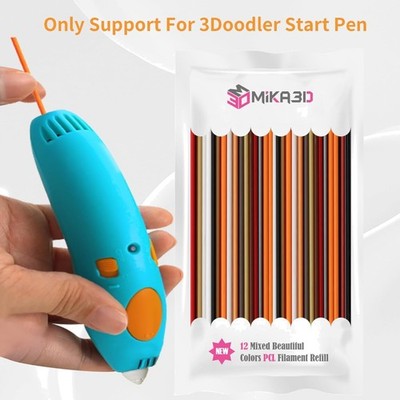 12 Colors PCL Filament Strands for 3Doodler Start+ - Safe & Vibrant 3D Pen Re...