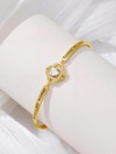 Engraved Love Knot Bracelet 18K Gold Rose Gold Bangle Mothers Day Gifts for