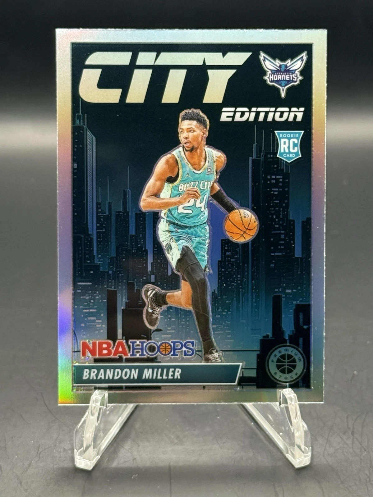 2023-24 Nba Hoops Premium Stock City Edition Brandon Miller Silver Prizm (RC)