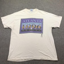 Vintage Atlanta 1996 Olympic Summer Games Shirt Mens XL White Hanes USA 90s