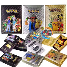 55Pcs Pokemon Cards /Gold/Black/ Silver Tradi...