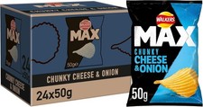 Walkers Max Cheese & Onion Crisps 50g (pack of 24)