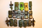 18 Vintage 1950s-1970s Matchbox Lesney / PlayArt / Midge Toys Military Vehicles