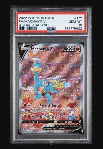2022 Pokemon SWSH Astral Radiance #172 FA Machamp V PSA 10 GEM MINT Fresh Grade!