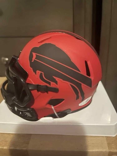 Buffalo Bills Red Autographed Mini Football Helmet Beckett Authenticated