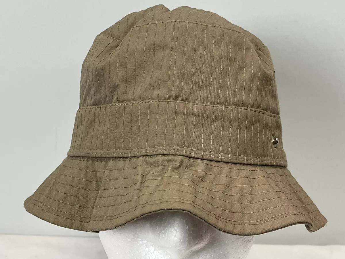 Vintage L.L. Bean Ripstop Bucket Hat GUC Sz XL Tan Gore Tex Side Snaps