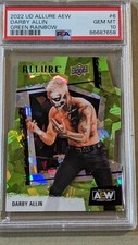 Darny Allin SSP - 2022 AEW Allure Green Rainbow Diecut #55/99 - PSA 10