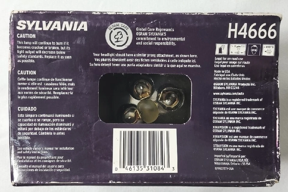 Faro SYLVANIA H4666 XtraVision - NUEVO Stock Antiguo Foto 3 de 4