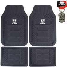 5pc Dodge Ram Car Truck Suv Gray Ram Logo Front Back Rubber Floor Mats Keychain 5pc Dodge Ram Car Truck Suv Gray Ram Logo Front Back Rubber Floor Mats Keychain