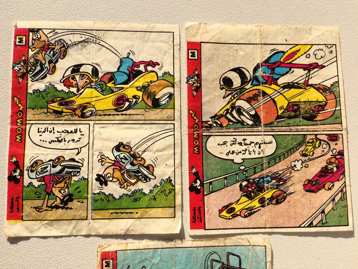 MOMO bubble gum chewing inserts gum wrappers sticker 3 pieces 80s