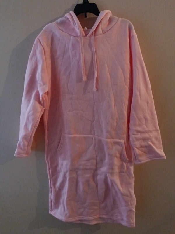 Pink Long Fleece Hooded Lounger - Size S/M - New Without Tags
