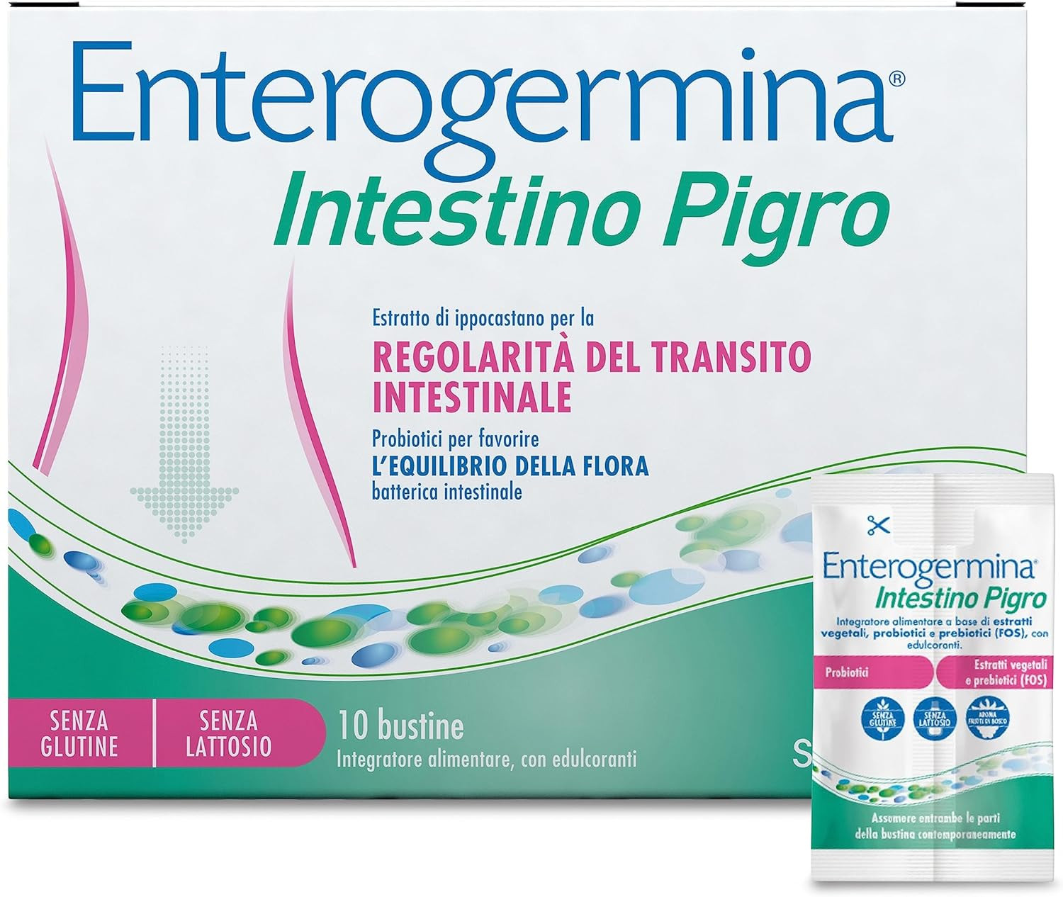 Intestino Pigro, Fermenti Lattici, Probiotici, Prebiotici (FOS), Integratore Reg