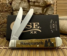 Case XX USA Antique Bone SASQUATCH Trapper 1/500 Cryptid Pocket Knife