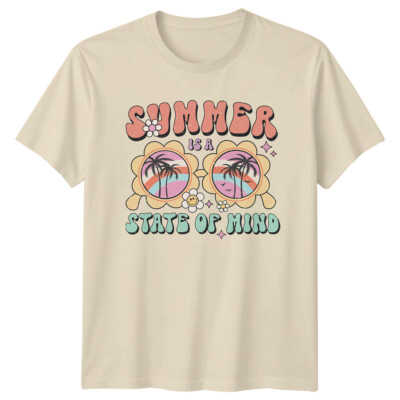 Summer Is A State Of Mind Retro Palme Sonnenbrille T-Shirt