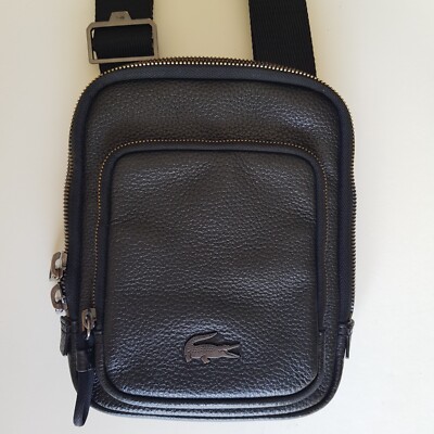 Lacoste Tasche Leder Schwarz