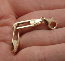 6mm Paper Clip Oval Chain Necklace Extender Lobster Lock Real 14K Yellow Gold