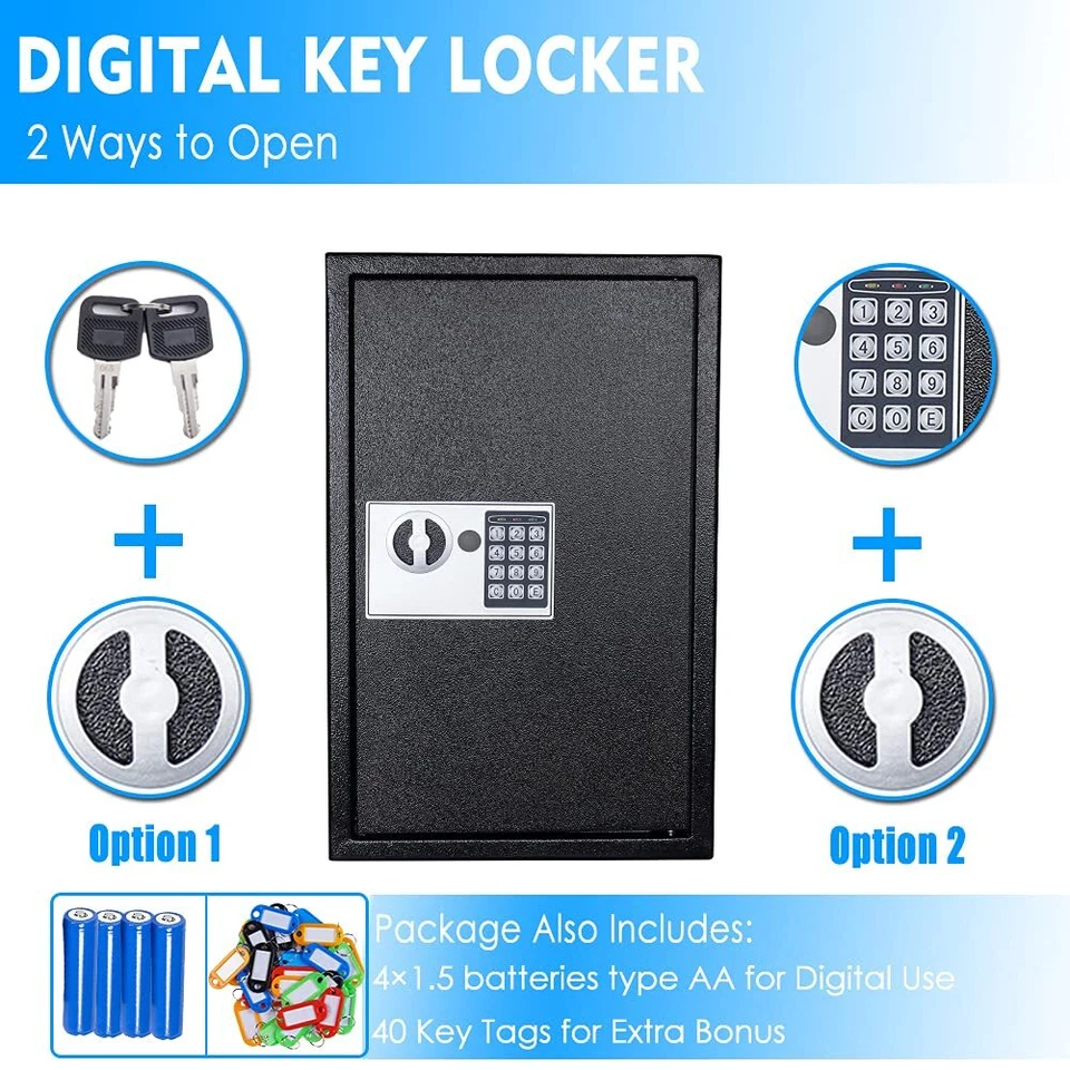 UMEKEN Key Box Wall Mount 40 Position Valet Digital Key Cabinet Lock Box with Co - Image 4 of 4