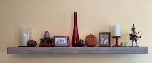 Floating Shelf Fireplace Mantel Aged Ash Rustic Barn Beam Look