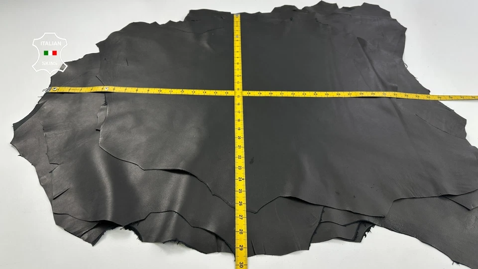 NATURAL BLACK NAKED Italian soft Lambskin leather 7 skins 30sqf 0.9mm #C3594 - Image 4 of 4