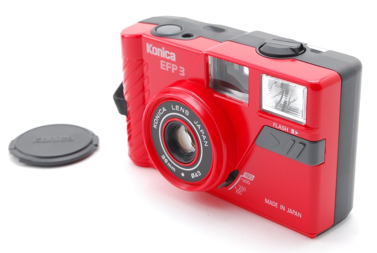 TOP MINT in BOX]Konica EFP-3 EFP3 RED 35mm Point & Shoot Film