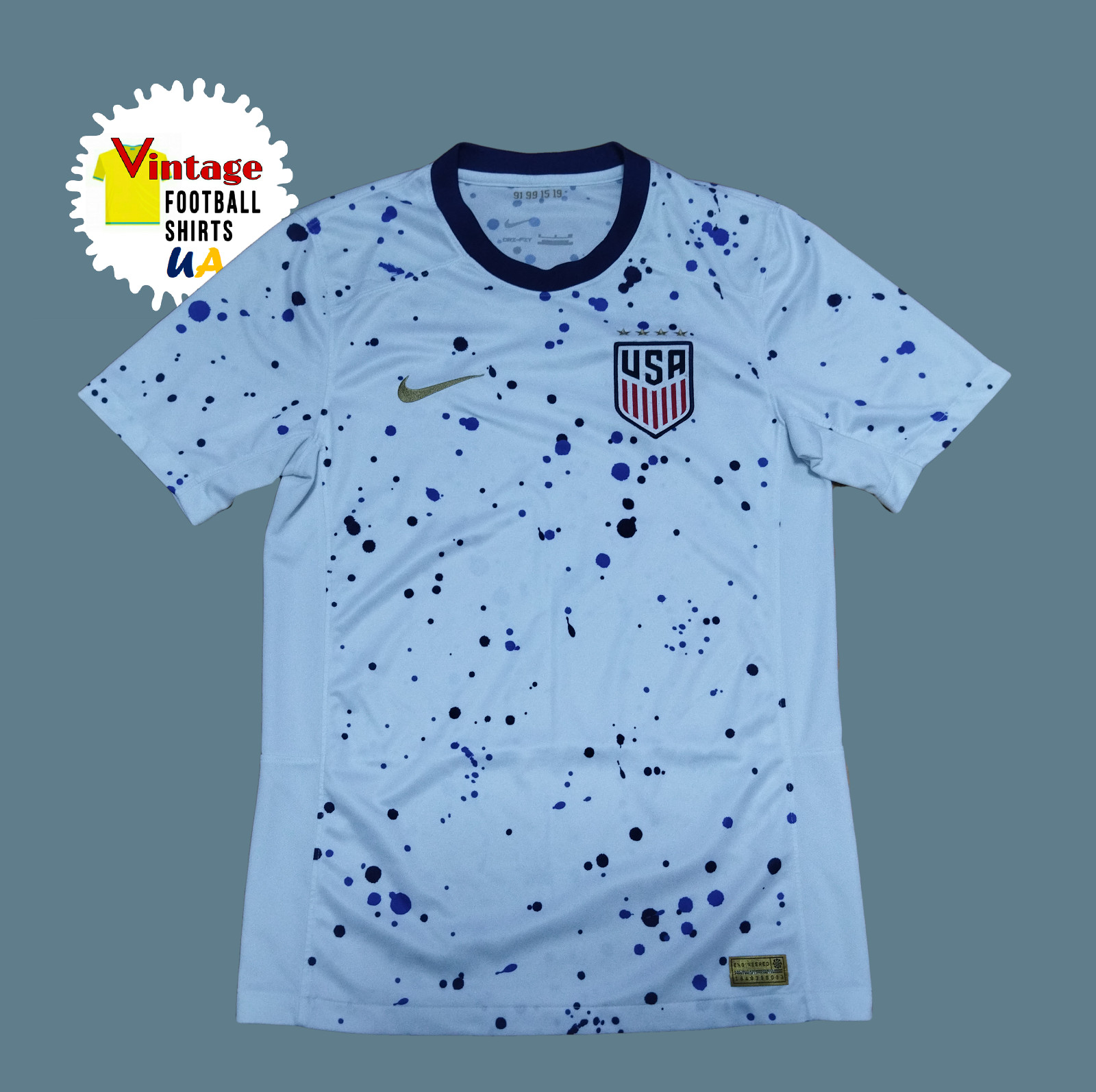 Nike USMNT 2023 Stadium Home Jersey USA White Paint Splatter DR3972-100 SIZE S