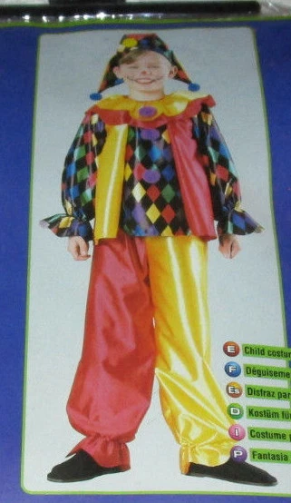 Disfraz Pecas El Payaso Bufón 3 Piezas EE. UU. Talla Grande 12-14 Edades 8-10 RUBÍES  Foto 2 de 4