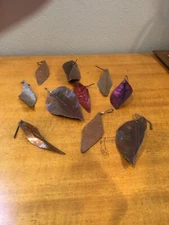 Copper Leaves (Set of 10) Metal Art - Copper Size Varies Per Piece