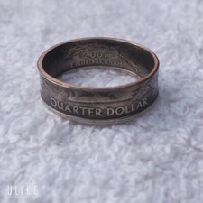 5 Handmade, one-of-a-kind US quarter coin rings Check Description For Ring Sizes