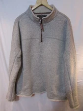 TRUE GRIT Men's XL Gray Fleece 1/2-Zip Pullover Jacket