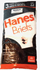 Vintage Hanes Men  s Briefs 3-Pack Size 44 White 1992 NWT Sealed USA Made