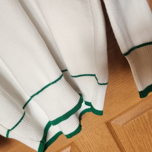 Maglione Emerald Sports Vintage Irlanda Uomo Taglia XL Maglione Bianco con Bordo Verde - Foto 4 di 12