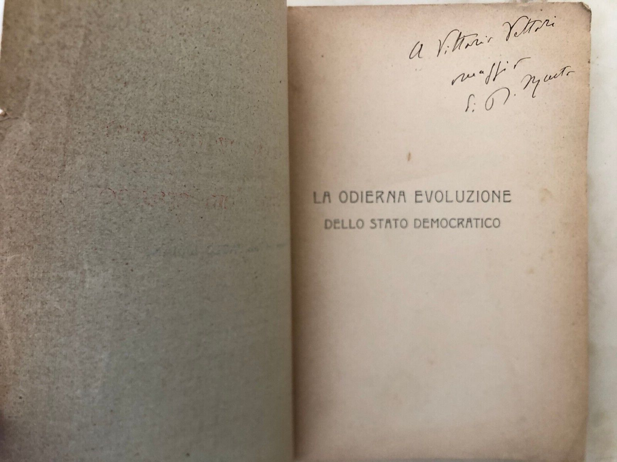Raro Libro Raffaele Musto La odierna evoluzione Stato democratico
